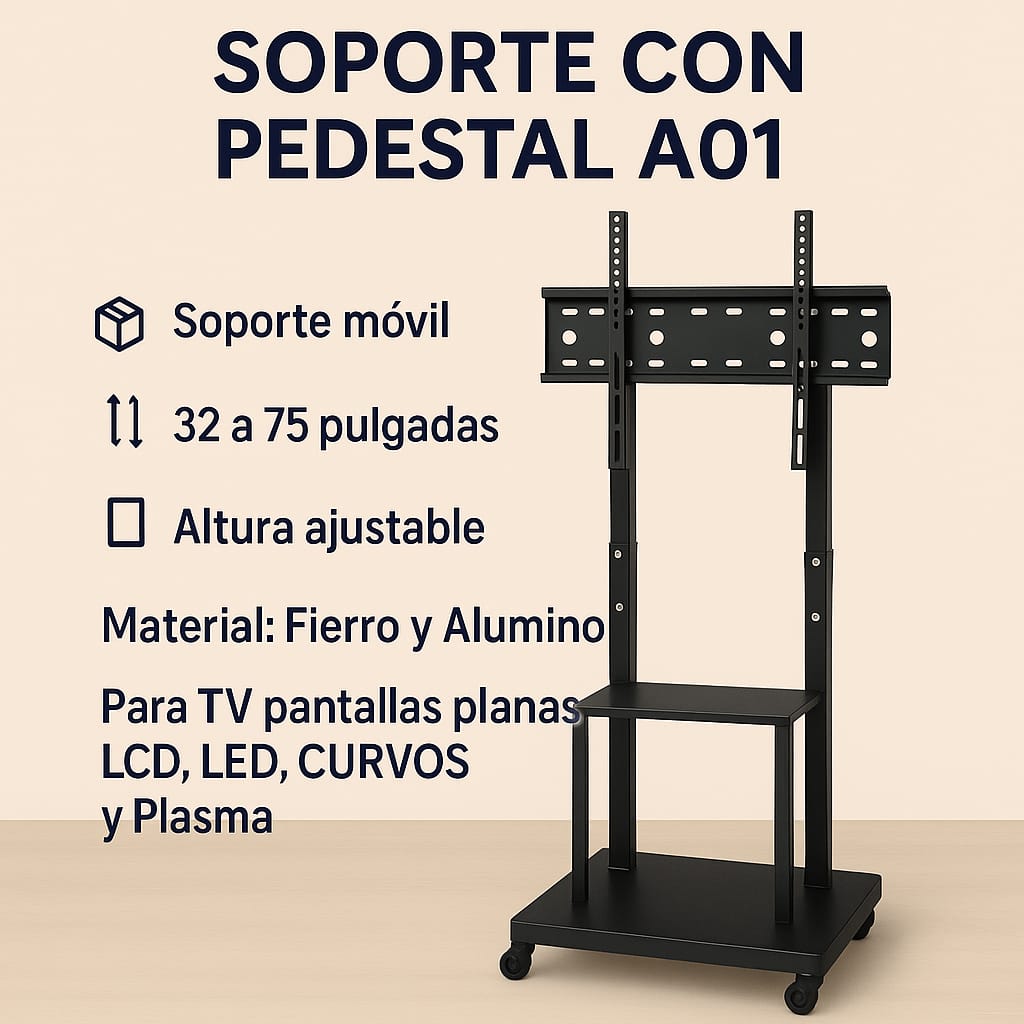 SOPORTE PARA TV CON PEDESTAL MODELO A01 - Imagen 3