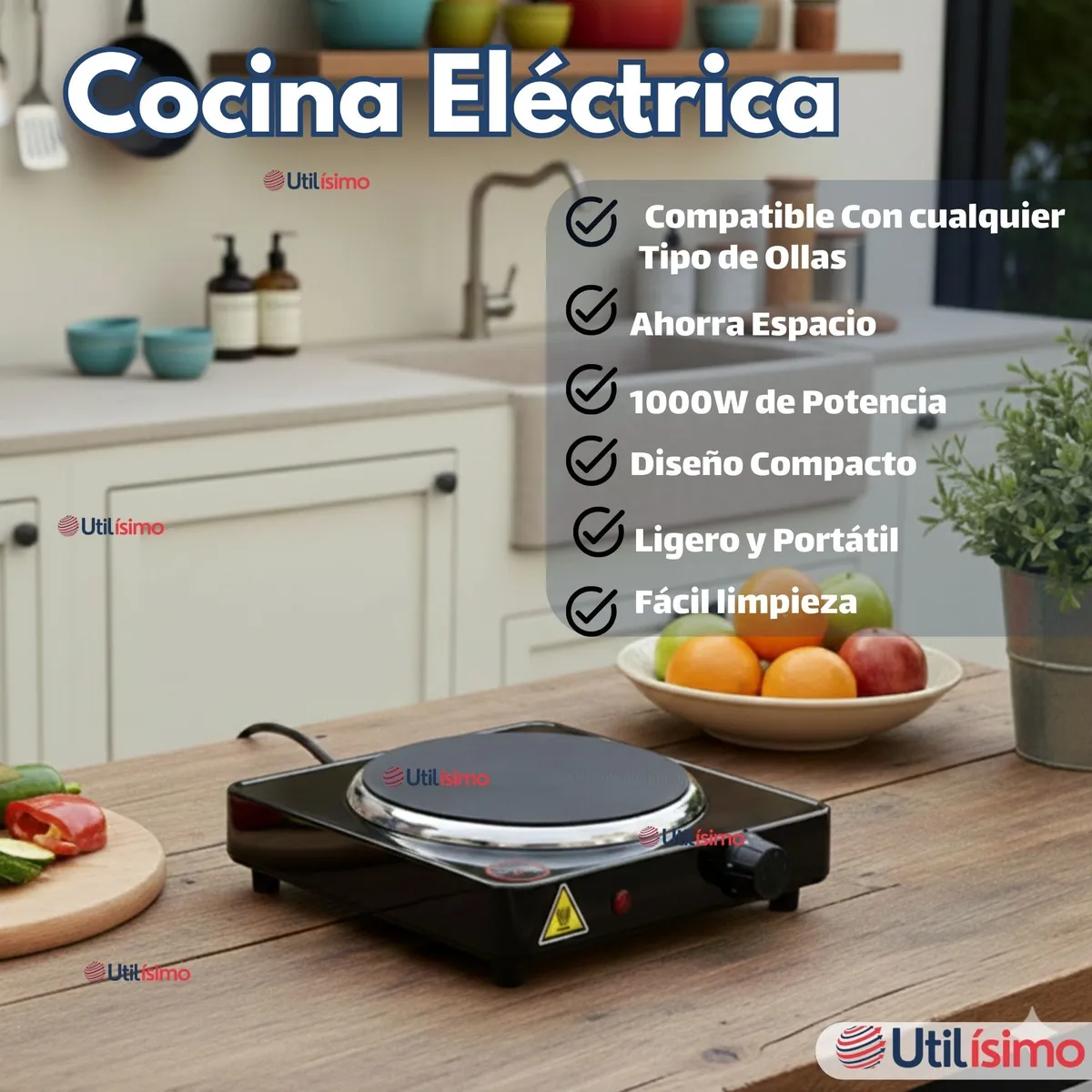 COCINA ENCIMERA ELECTRICA DE 1 HORNILLA - Imagen 5