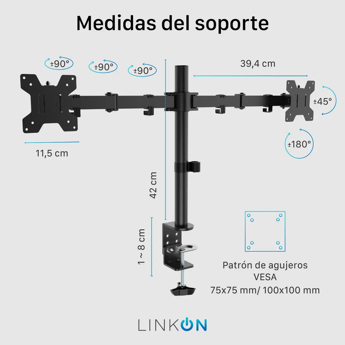 SOPORTE DE MESA PARA MONITOR DOBLE - Imagen 3
