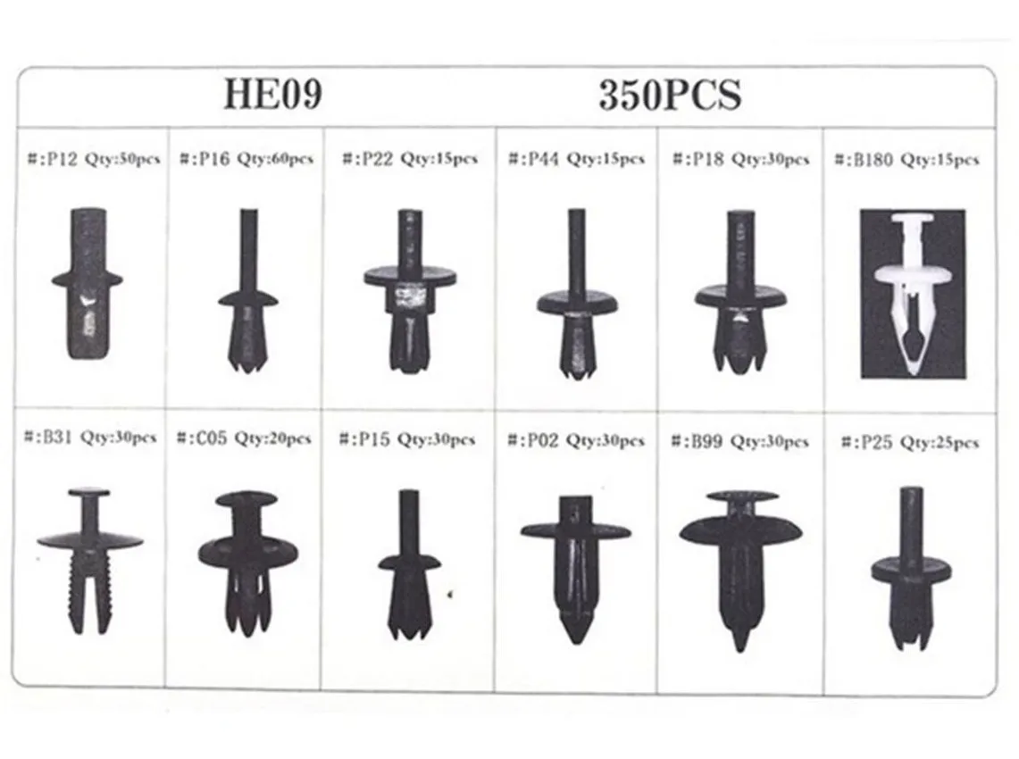 KIT DE 350 BROCHE DE RETENCION DE PLASTICO AUTO - Imagen 5