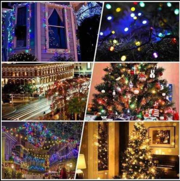 LUCES SOLARES DE NAVIDAD DE 11 METROS DE 100 LEDS