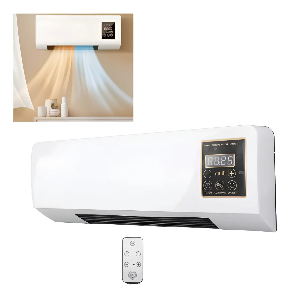 CALEFACTOR CON VENTILADOR DE PARED 2000 WATTS - Imagen 2