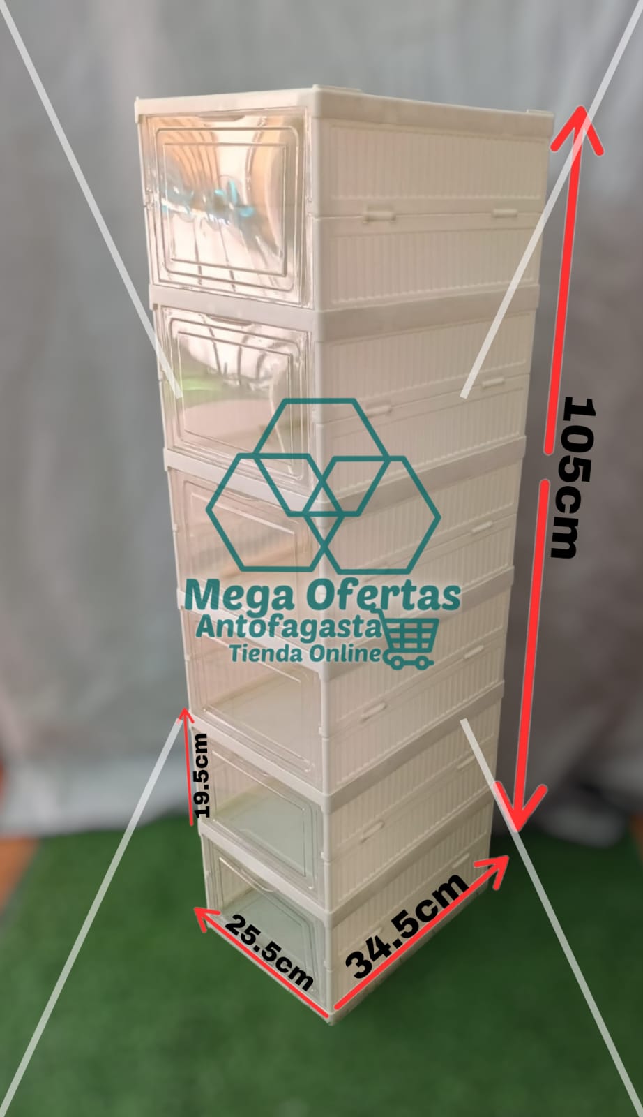 ORGANIZADOR ZAPATERO TRANSPARENTE 6 NIVELES