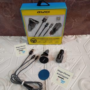 SOPORTE PARA CELULAR MAS CABLE DE CARGADOR PARA AUTO