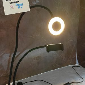 LAMPARA DE ARO Y SOPORTE DE MESA