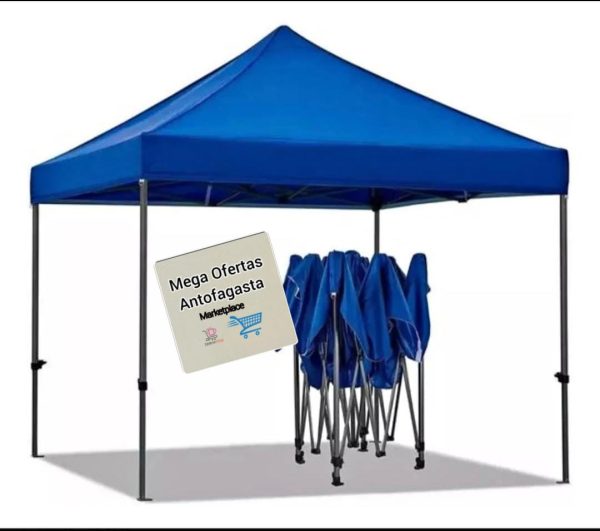 TOLDO CON ESTRUCTURA 2X3 AZUL  Y BLANCO - Imagen 6