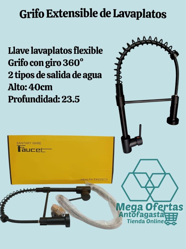 GRIFO EXTENSIBLE LAVAPLATOS FLEXIBLE