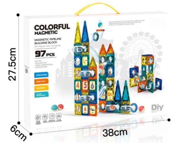 BLOQUES MAGNETICOS PARA ARMAR 97 PIEZAS PARA NIÑOS