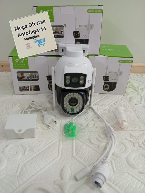 CAMARA EXTERIOR DOBLE LENTE BLANCA A01 - Imagen 2