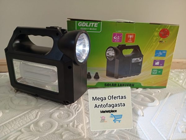 KIT DE CAMPING SOLAR  LINTERNA RADIO 3 AMPOLLETAS Y PANEL SOLAR - Imagen 4