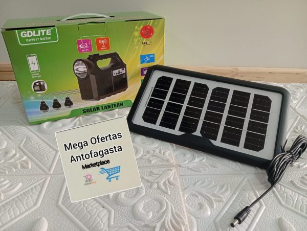 KIT DE CAMPING SOLAR  LINTERNA RADIO 3 AMPOLLETAS Y PANEL SOLAR - Imagen 6