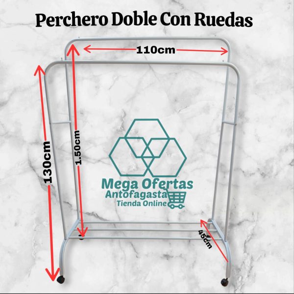PERCHERO DOBLE CON RUEDAS