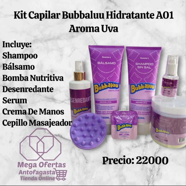 Kit de bubbaluu hidratante aroma uva A01 - Imagen 2