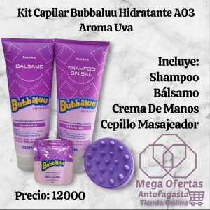 Kit de bubbaluu hidratante A03  Aroma uva