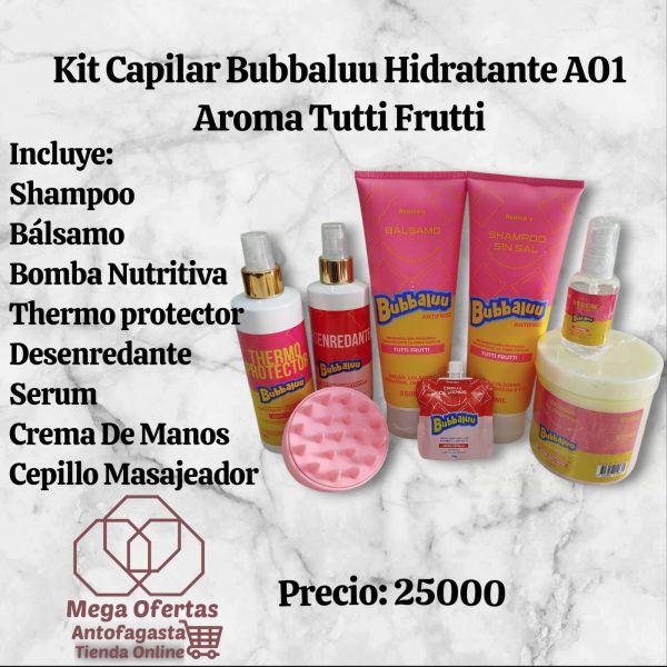 Kit  bubbaluu hidratante A01 aroma tutti frutti