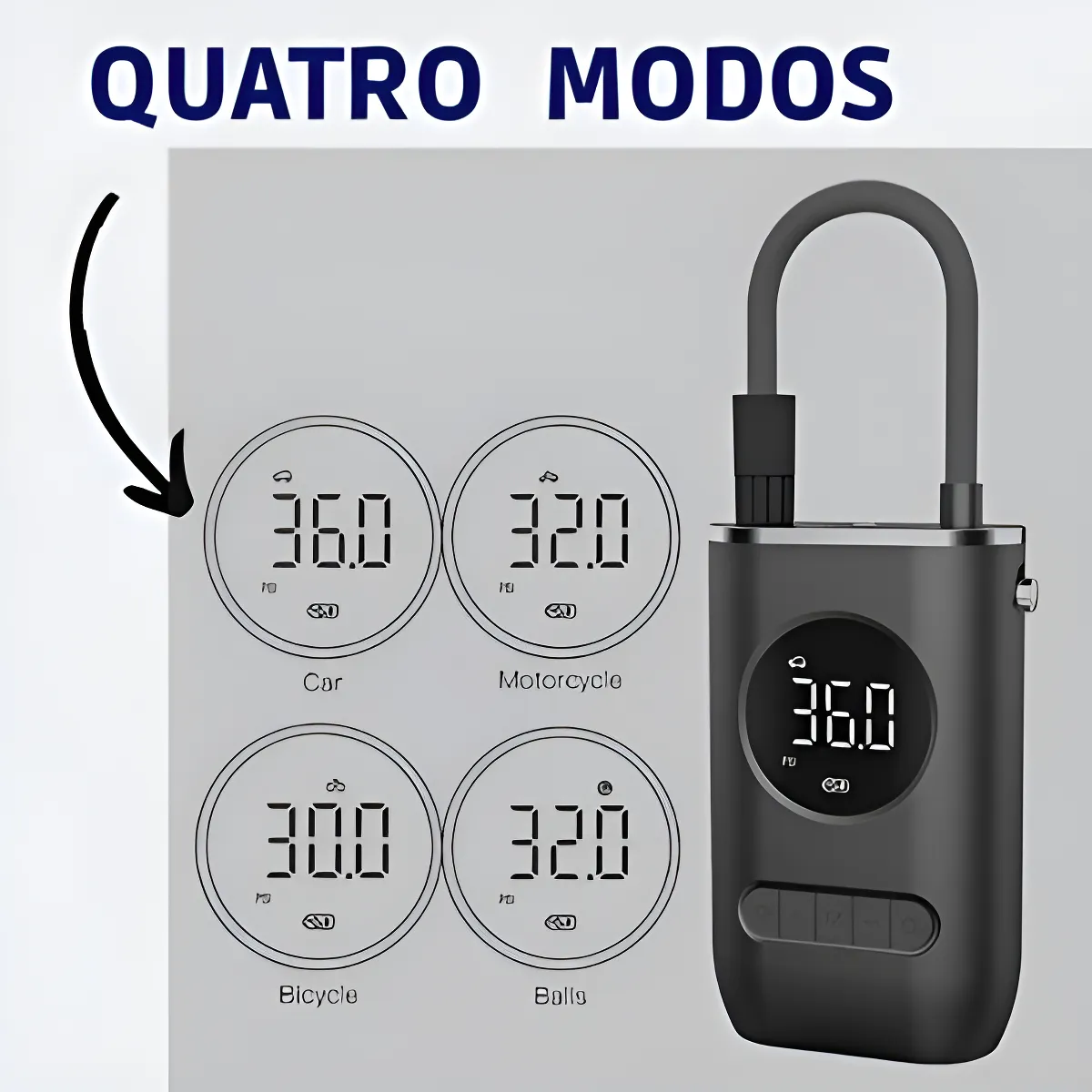 INFLADOR DE NEUMÁTICOS DIGITAL INALÁMBRICO VOL. 7.4 POWER 50W 2000 AH - Imagen 3