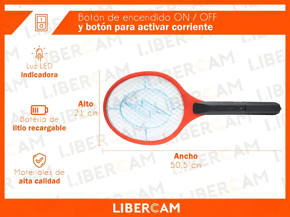 RAQUETA MATA MOSCAS RECARGABLE - Imagen 6