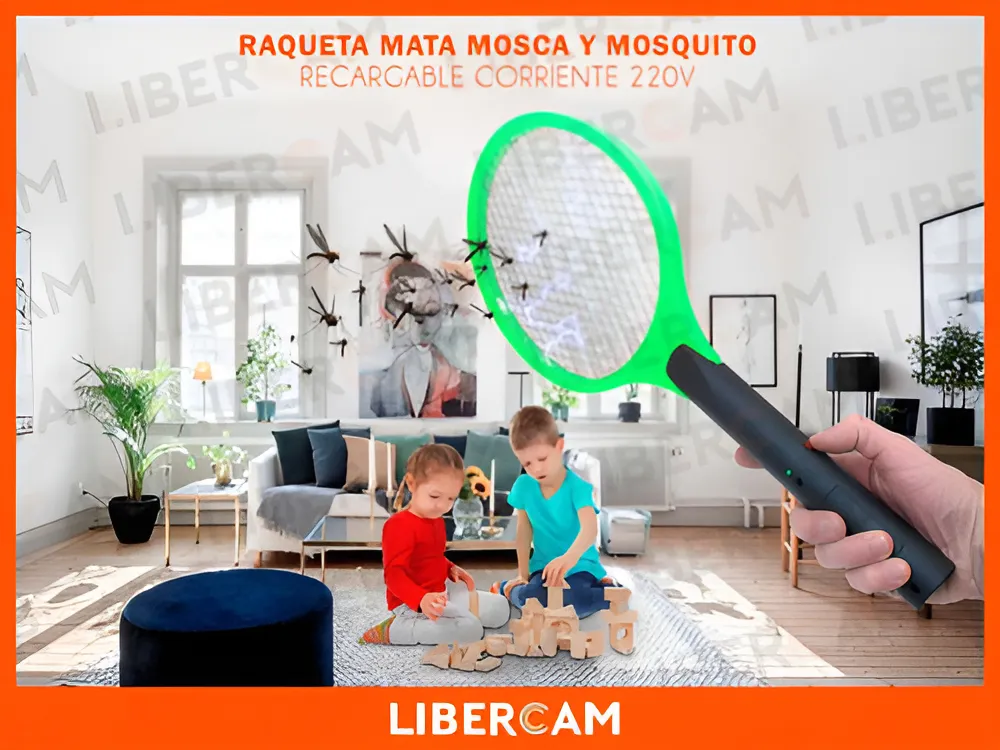 RAQUETA MATA MOSCAS RECARGABLE - Imagen 2
