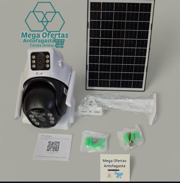 CAMARA EXTERIOR CON PANEL SOLAR  DOBLE LENTE A01 - Imagen 6