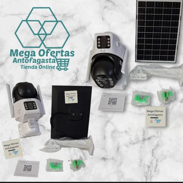 CAMARA EXTERIOR CON PANEL SOLAR  DOBLE LENTE A01