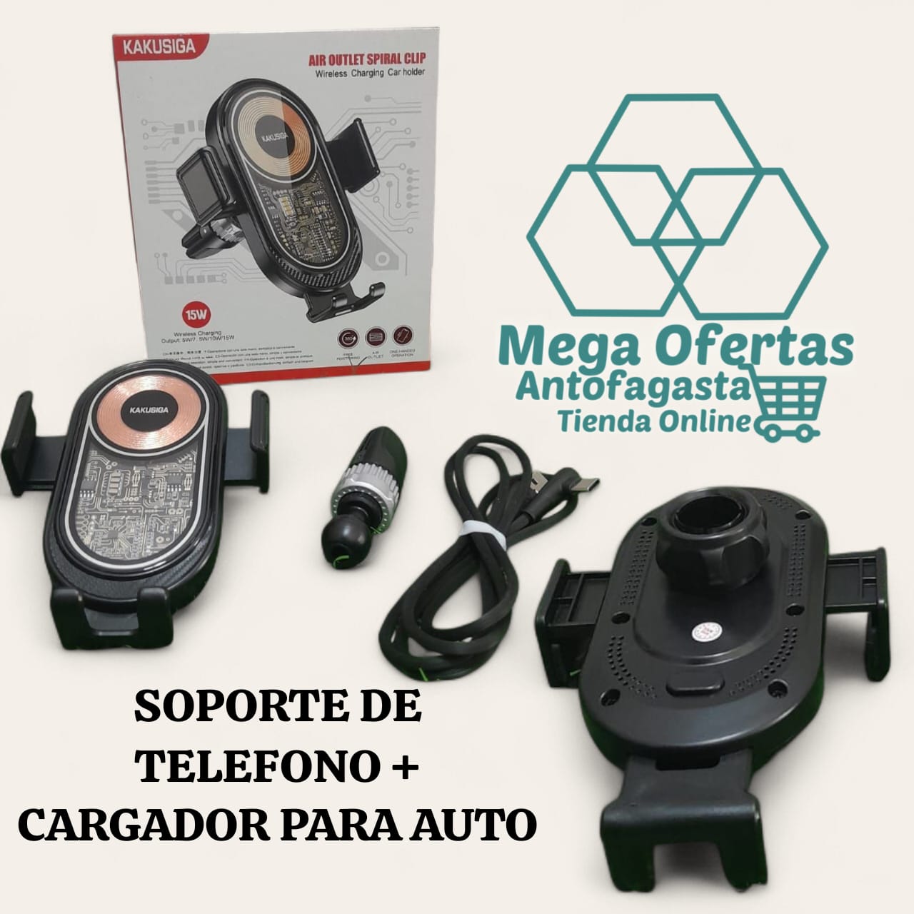 SOPORTE DE TELEFONO MAS CARGADOR DE AUTO