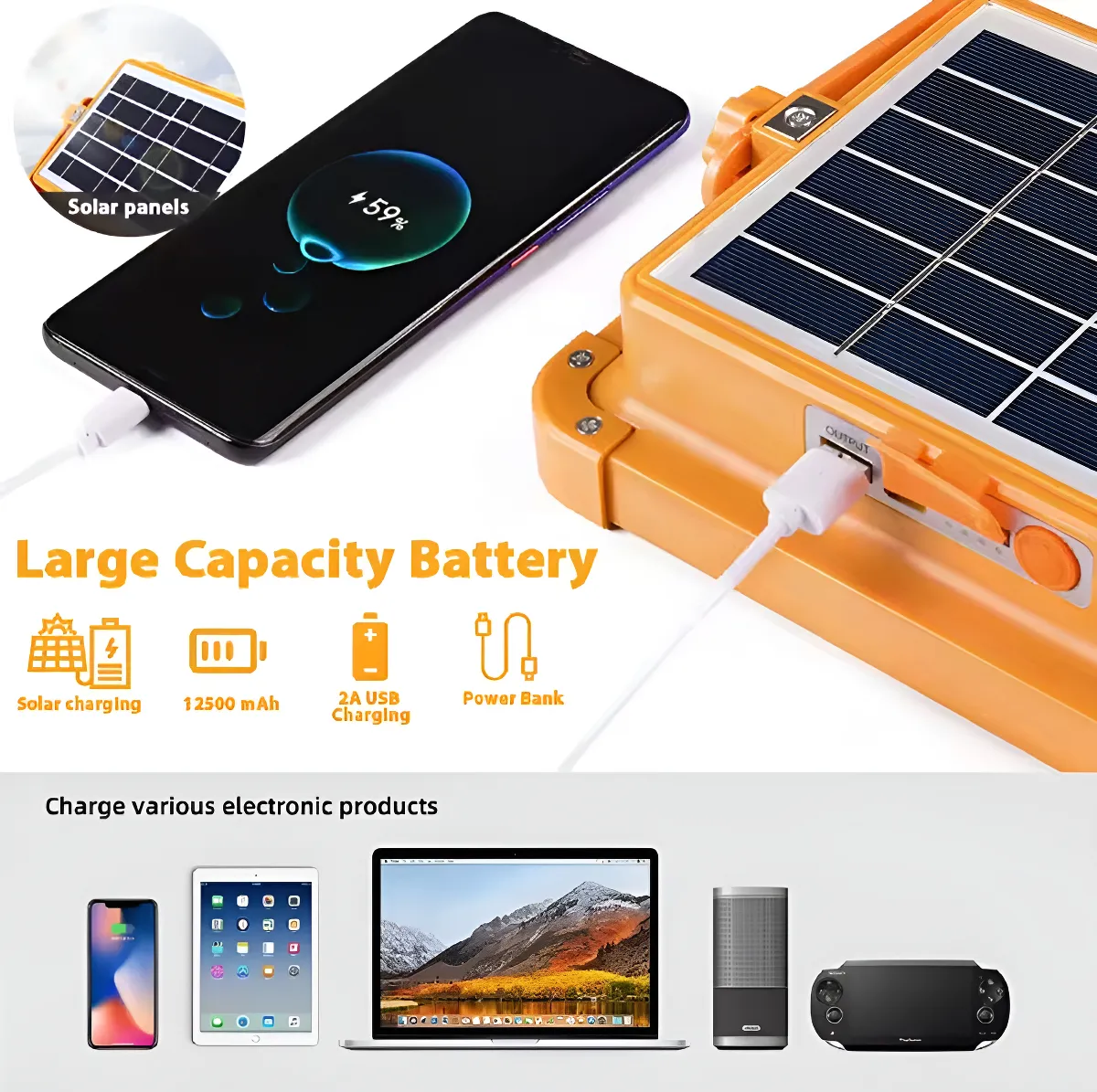 FOCO SOLAR CON POWER BAND - Imagen 3