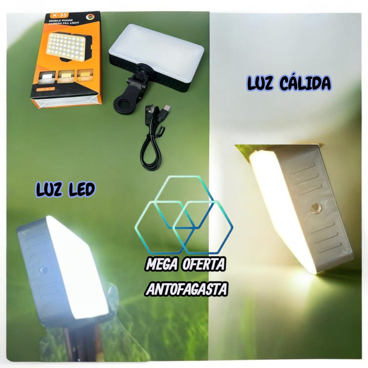 LUZ LED RECARGABLE PRA SELFIE
