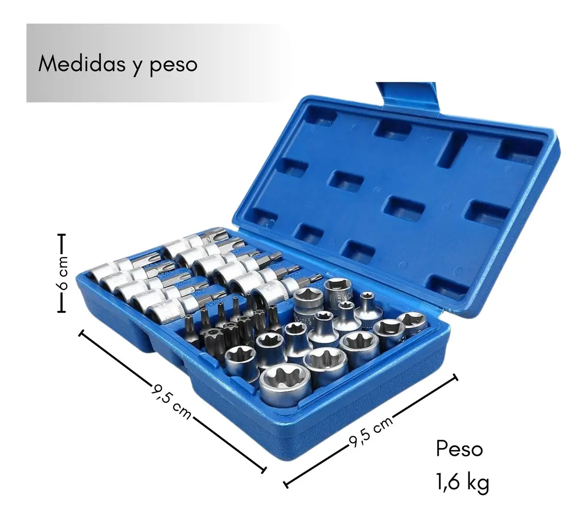 Juego Dados Torx 3/8 34 PIEZAS - Imagen 3