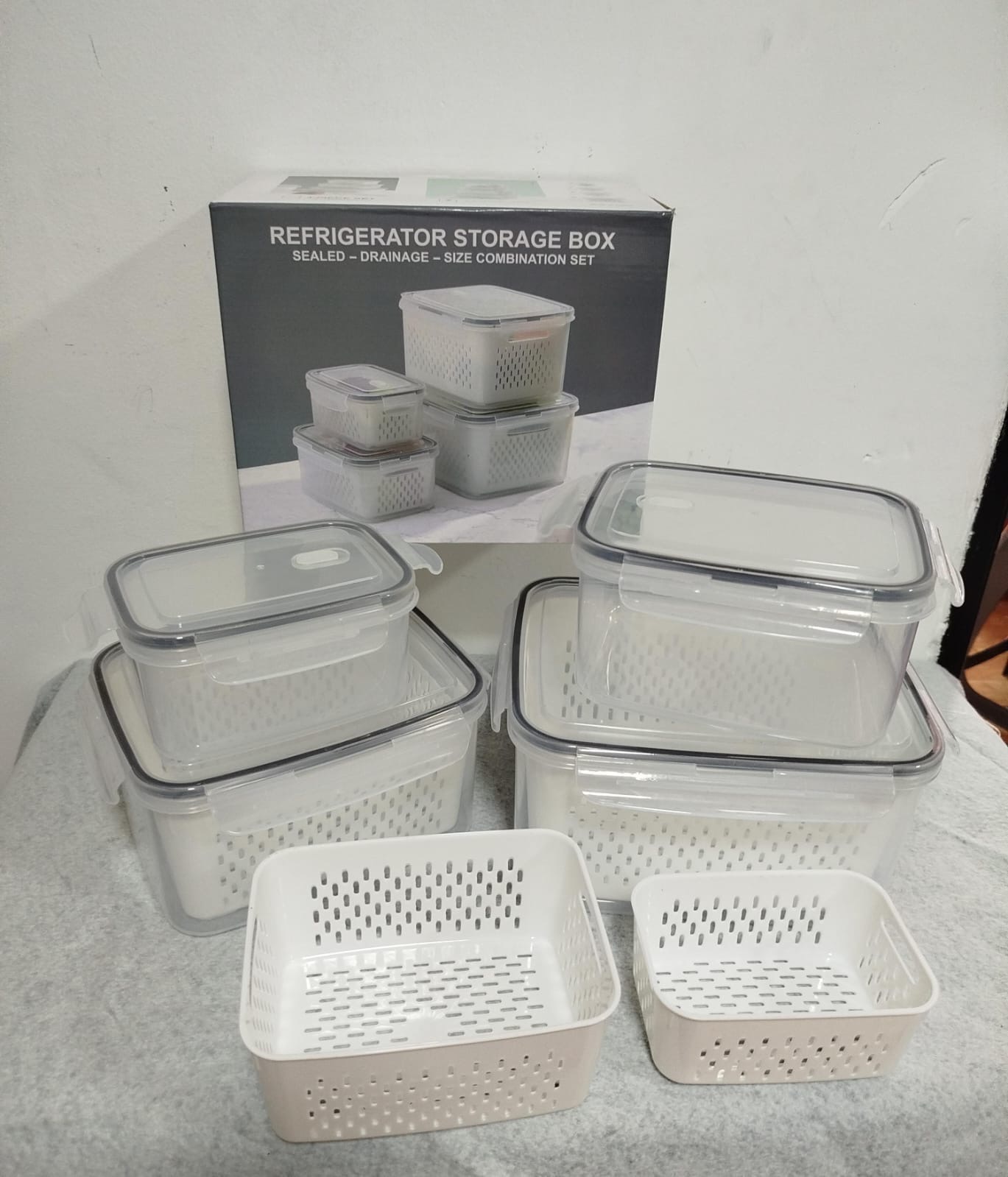 CONTENEDORES DE PLASTICOS ORGANIZADORES PARA REFRIGERADOR 4 UNIDADES