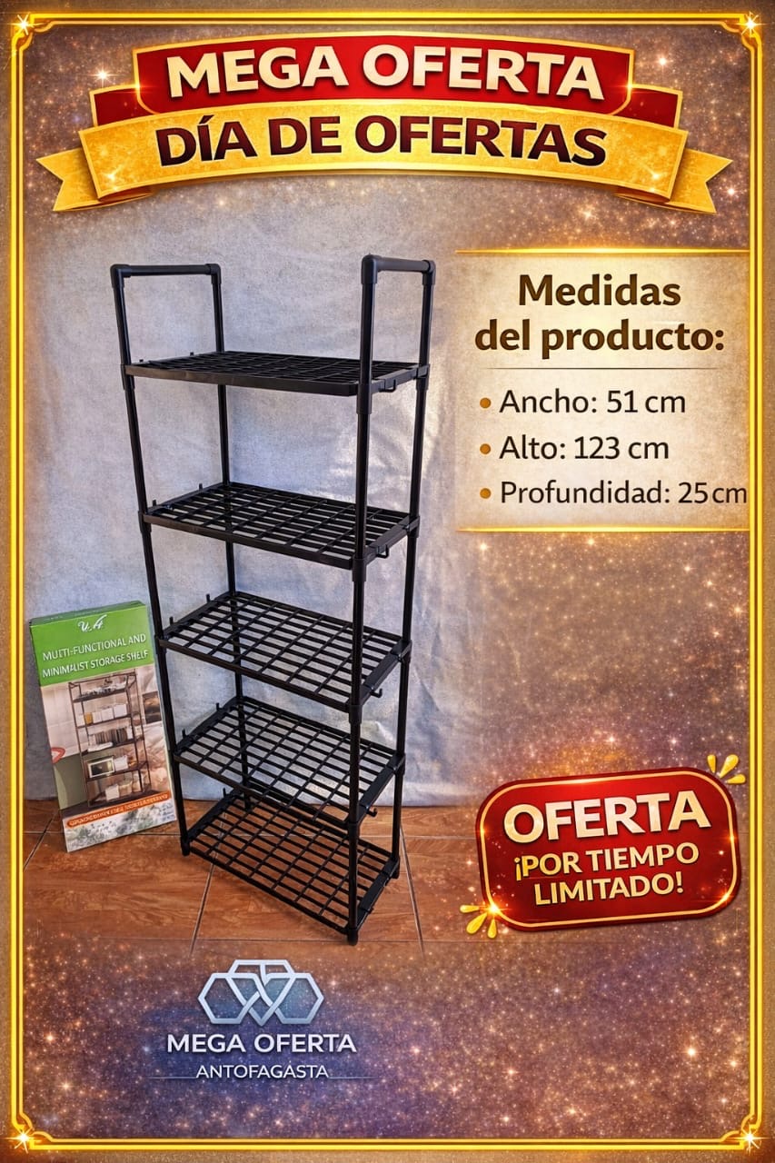 ESTANTE DE PLASTICO 5 NIVELES