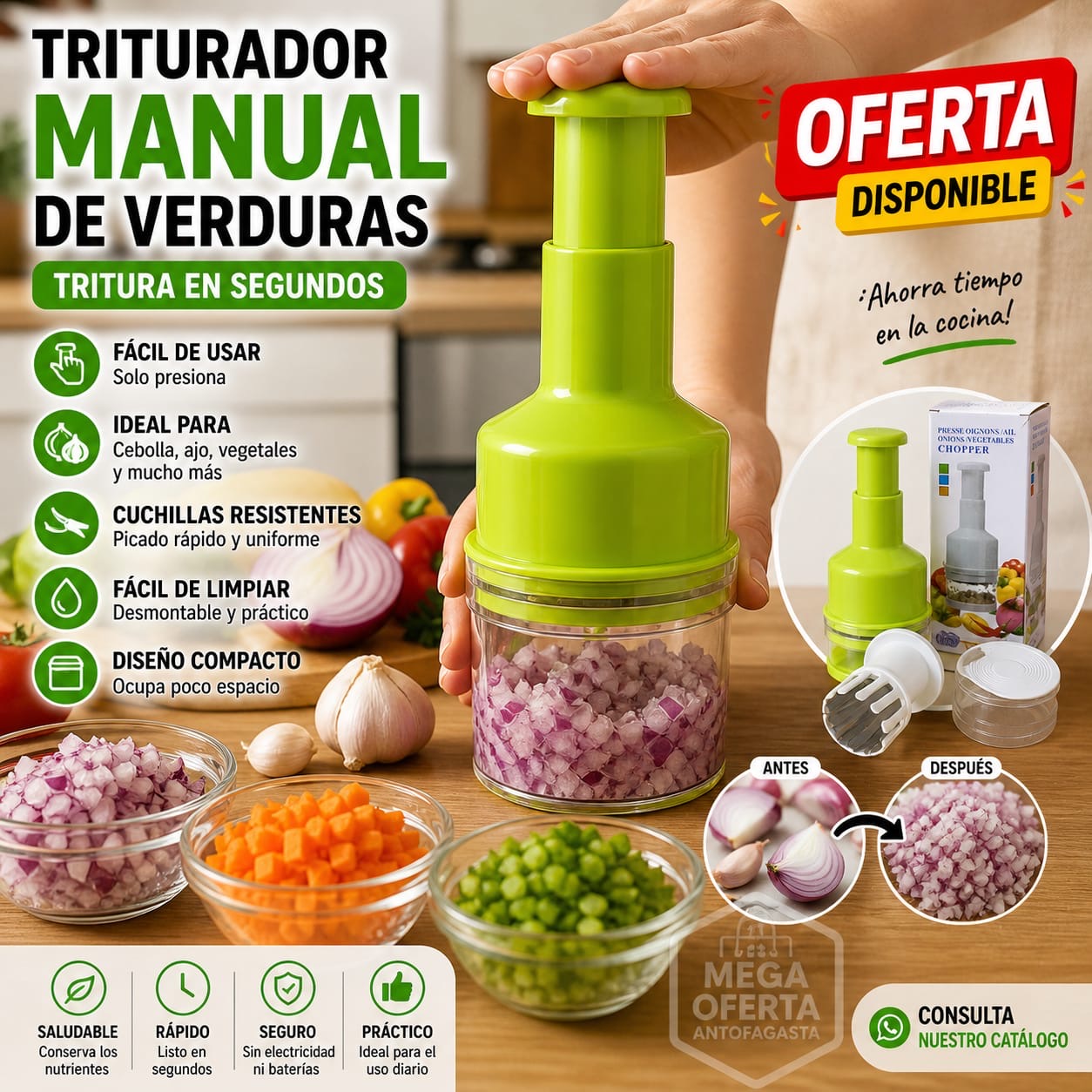 TRITURADOR MANUAL DE VERDURAS