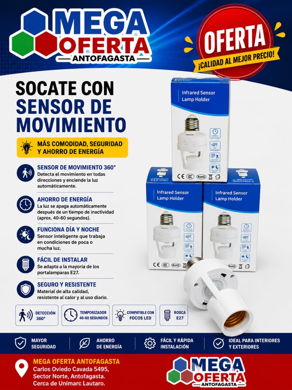 SOCATE CON SENSOR DE MOVIMIENTO