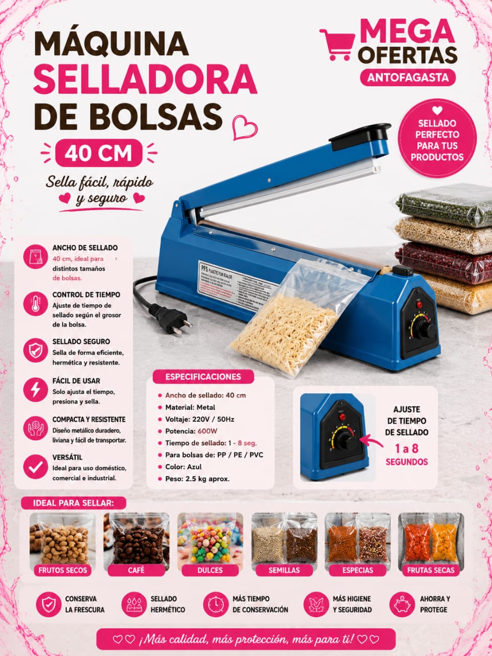 MAQUINA SELLADORA DE 40