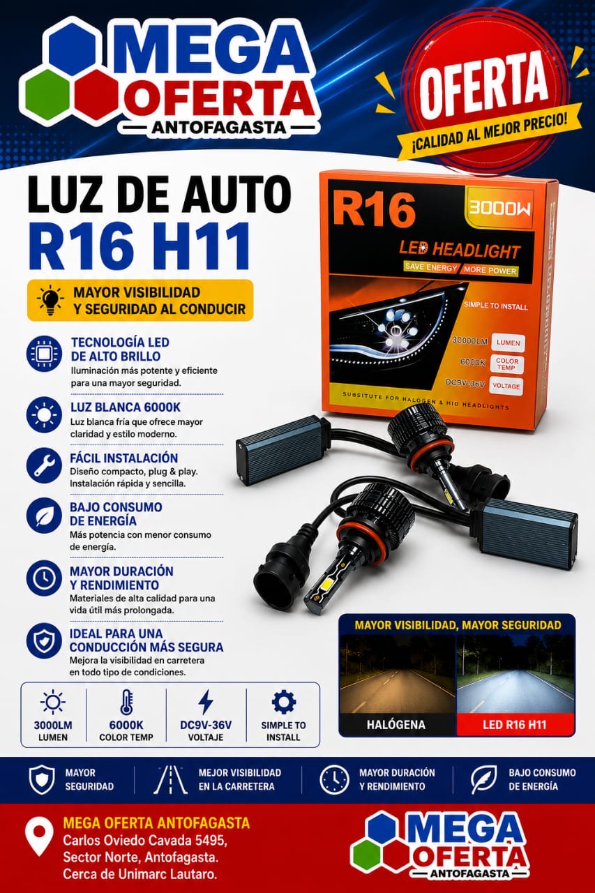 LUZ DE AUTO R16 H11