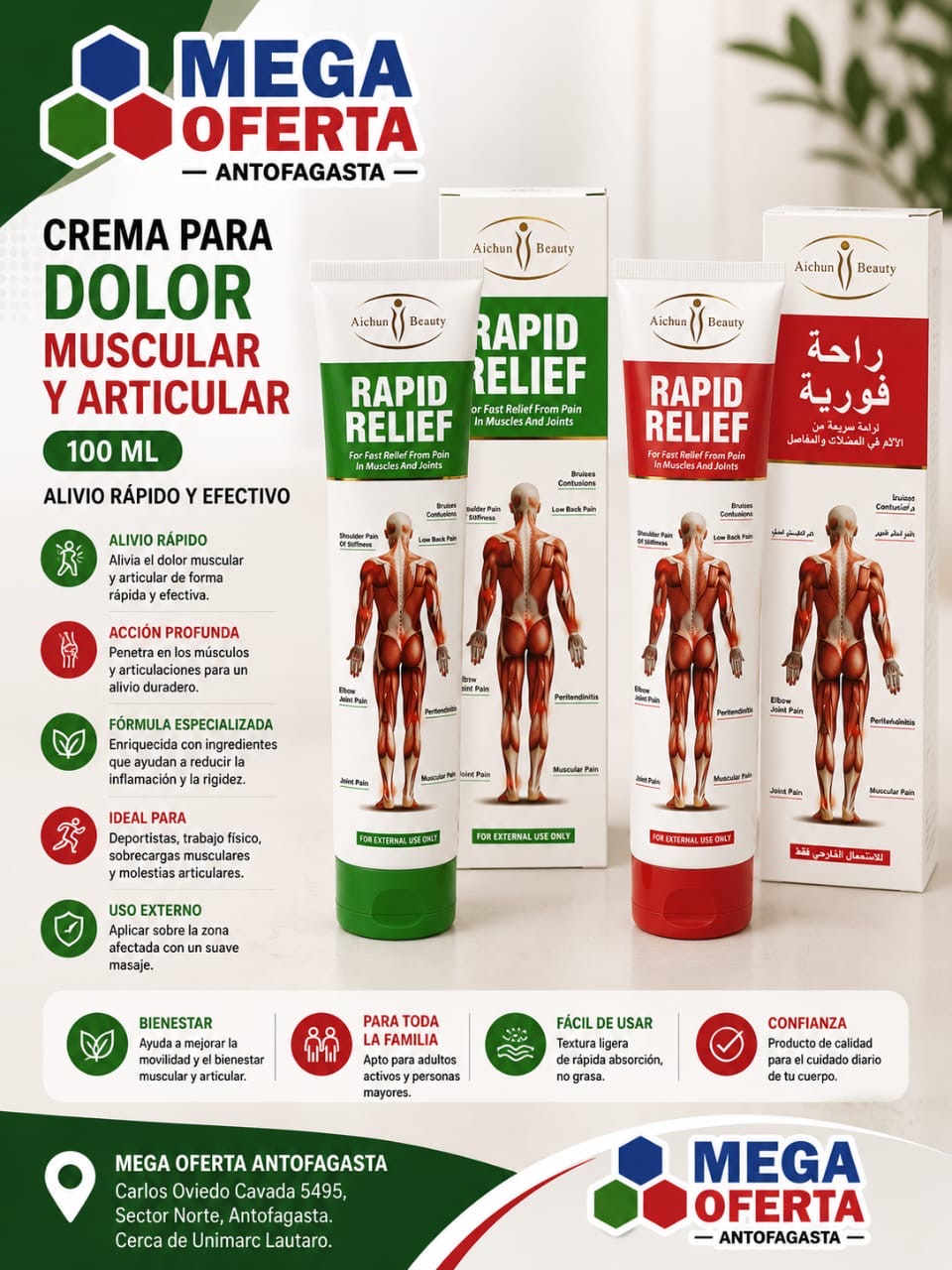 CREMA PARA DOLOR  MUSCULAR Y ARTICULAR
