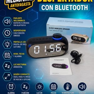 RELOJ DIGITAL DESPERTADOR CON BLUETOOTH