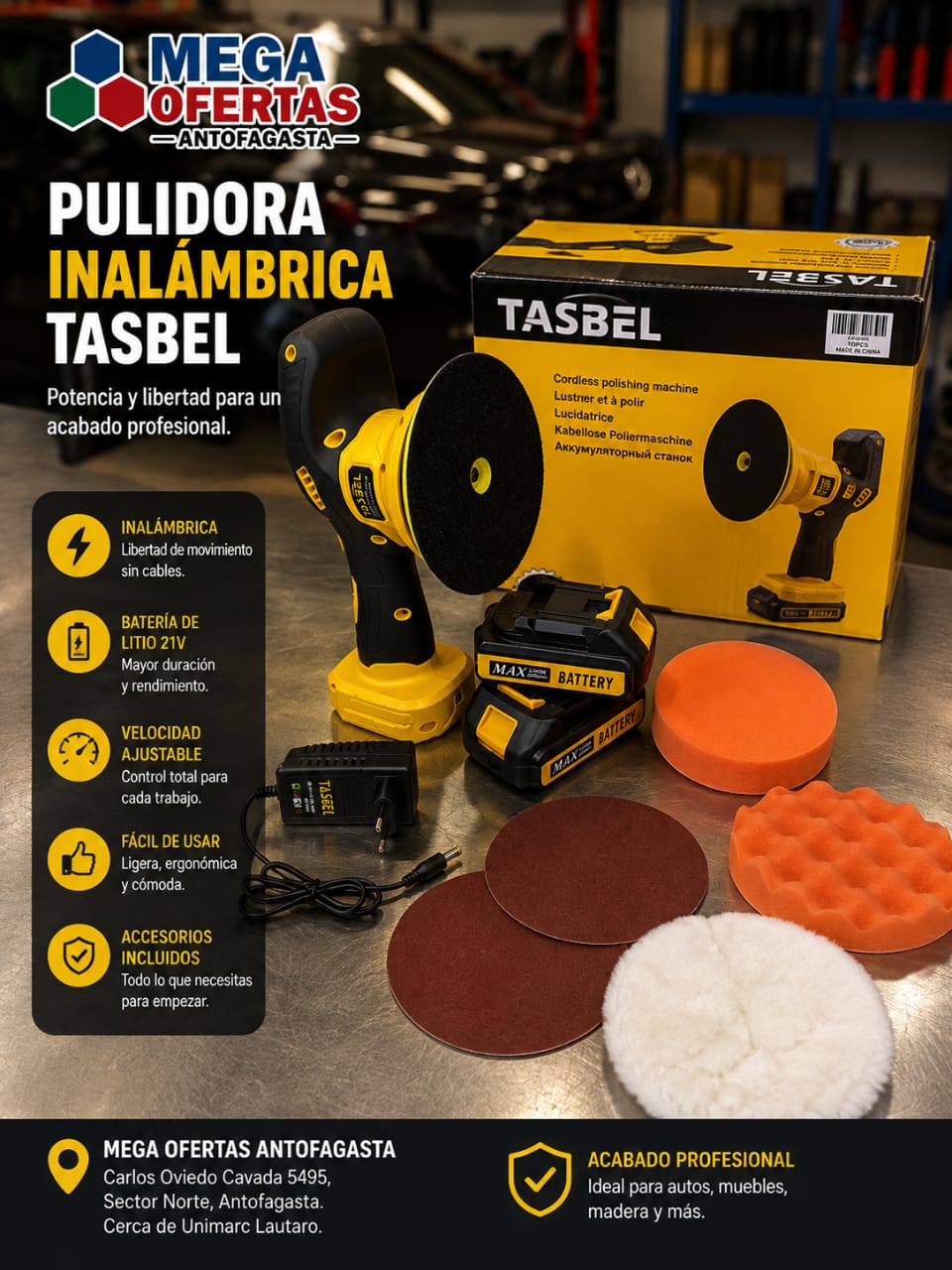 PULIDORA INALÁMBRICA TASBEL - Imagen 4