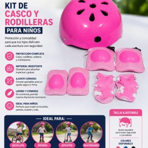 KIT DE CASCO Y RODILLERAS PARA NIÑOS