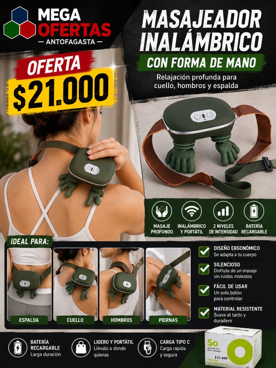 MASAJEADOR CON FORMA DE MANO