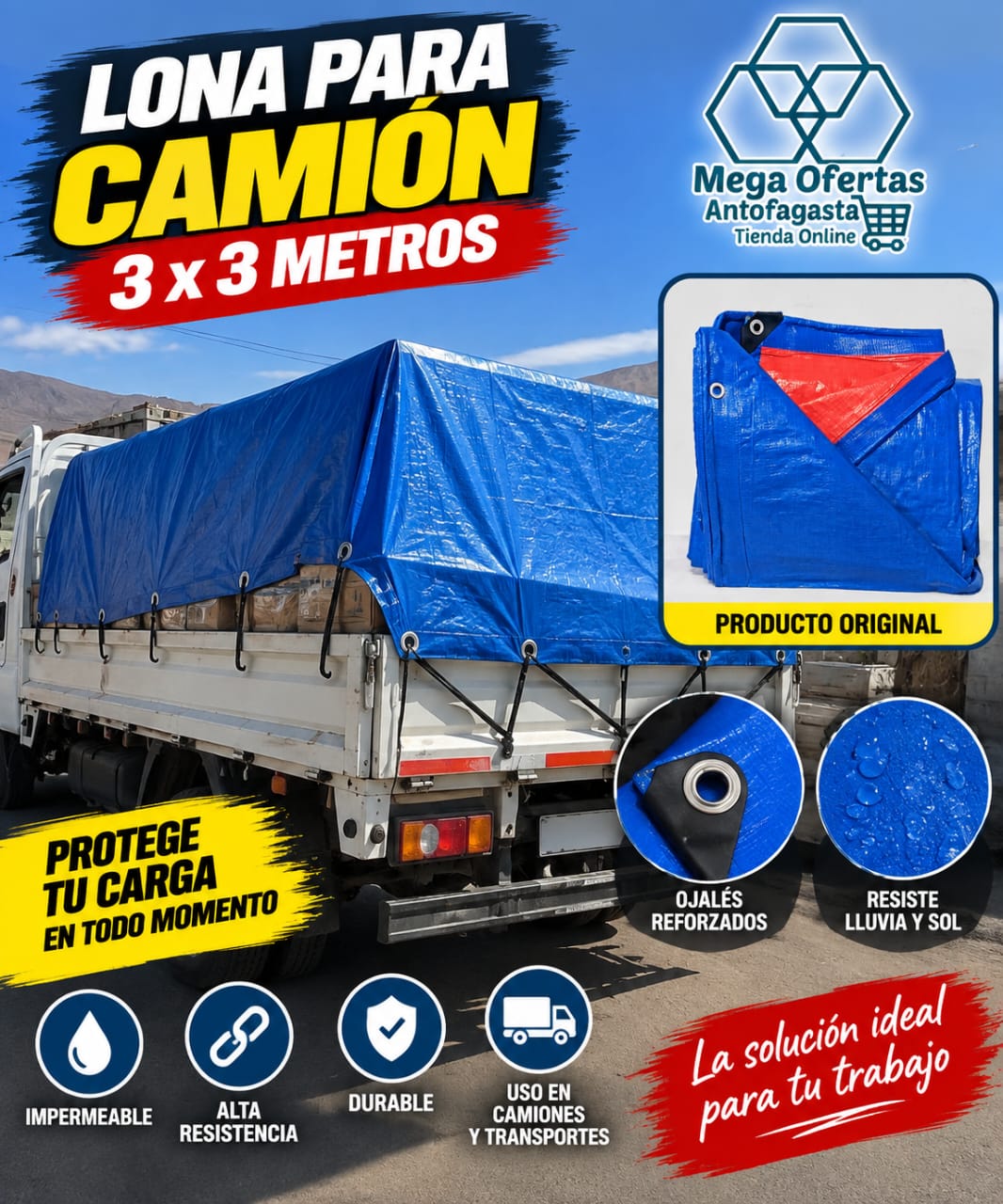 LONA PARA CAMION 3X3