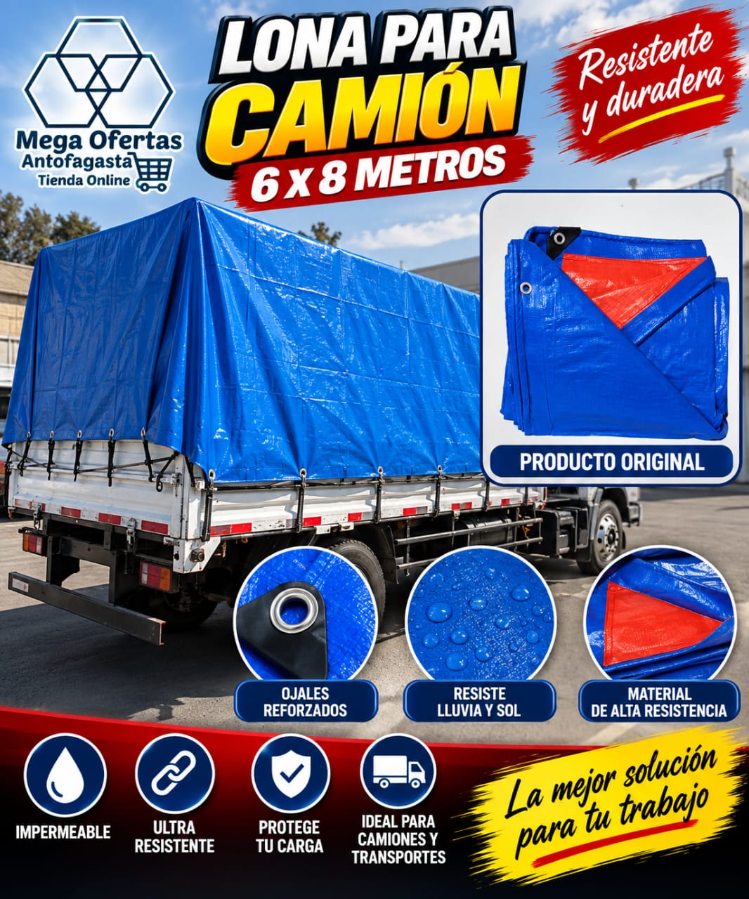 LONA PARA CAMION 6X8